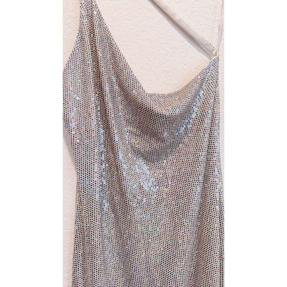 The SEI One Shoulder Gown in Frost size L - Picture 9 of 13